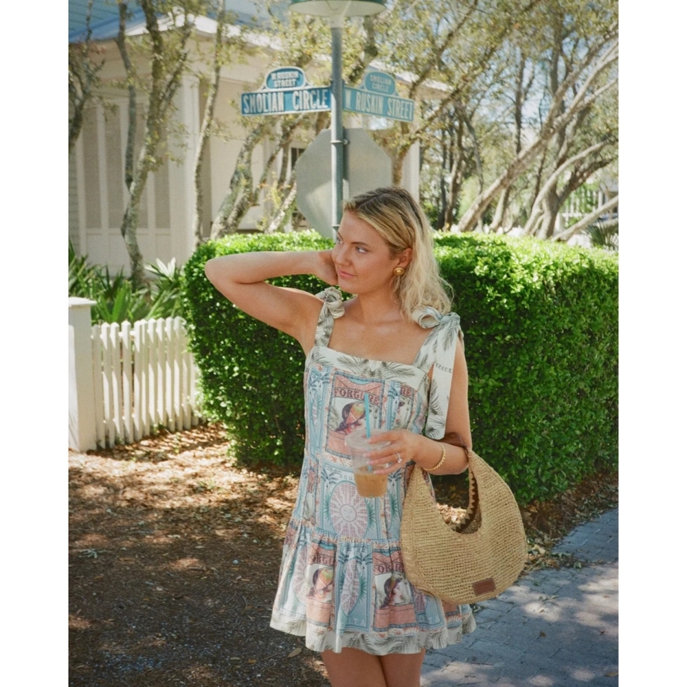 Agua Bendita Pastel Printed Mini Dress